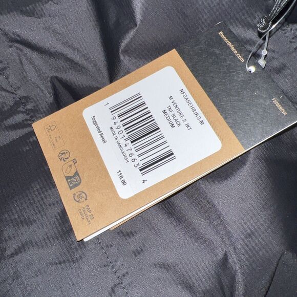 The North Face Men’s Venture 2 Dryvent Waterproof Hooded Rain Jacket Size M - Picture 4 of 8